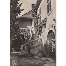 Hotel le Manoir Mouthier Garden Staircase Rare French Old Postcard