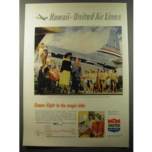1953 United Air Lines Ad - Dream-flight to the magic isles