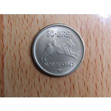 Norway 1967 50 Ore Coin