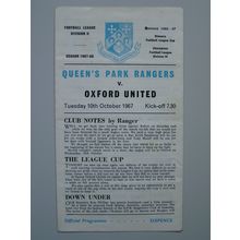 QUEENS PARK RANGERS v OXFORD UNITED Div2 10/10/1967