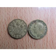 GB 1944 George VI Brass Threepence 3d Coin