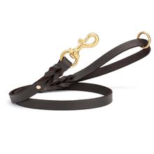 Leather Dog Leash with Brass Hardware W 3/4" - L 4' Brown
