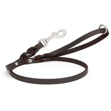 Leather Dog Leash with Nickel Plated Hardware W 1/2" - L 6' Brown