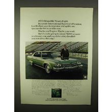 1973 Oldsmobile Ninety-Eight Car Ad - Riverside Raceway