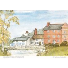 Hadley House Artiist View Sketch Herts Hertfordshire Womens Institute Postcard