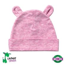The Laughing Giraffe Baby Bear Ears Beanie Hat[ 0-6M Cotton Candy Pink ]