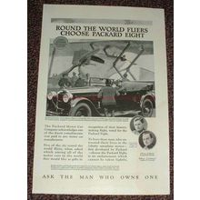 1925 Packard Eight Car Ad, Round the World Fliers!!!