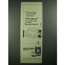 1977 High & Dry Gin Ad - Charles Refused to Give Dr. Jekyll