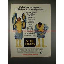 1980 Stir Crazy Movie Ad w/ Gene Wilder Richard Pryor!