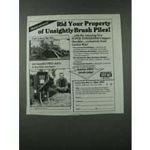 1986 Garden Way Super Tomahawk Chipper/Shredder Ad - Brush Piles