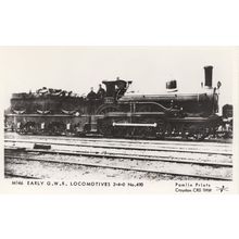 Early GWR Locomotive Train 2-4-0 No 490 Real Photo Postcard