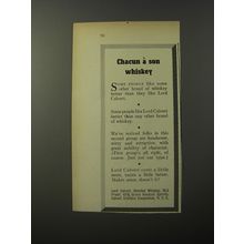 1953 Lord Calvert Whiskey Ad - Chacun a son whiskey