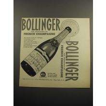 1955 Bollinger Champagne Ad - The aristocrat of French Champagne