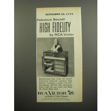 1955 RCA Victor Mark III Model 6HF3 Phonograph Ad - Fabulous Sound!
