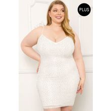 Rhinestone Body Plus Size Mini Dress