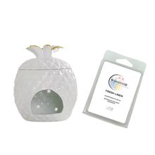 Woodside Home Living Pineapple Shaped Wax Melt Burner With Fresh Linen