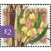 AUSTRALIA, FLOWER, Blackwood wattle, violet 1996, $2, #2
