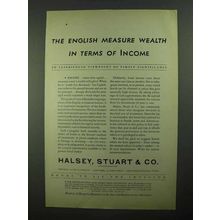 1931 Halsey, Stuart & Co. Ad - English Measure Wealth