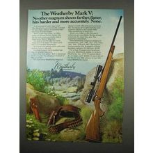 1975 Weatherby Mark V Rifle Ad - Shoots Farther
