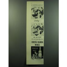 1949 Cresta Blanca Wines Ad - At Valentine's since Eighty-Nine sweetheart's wine