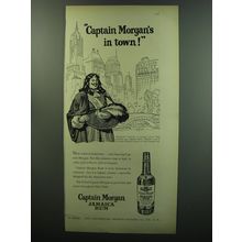 1949 Captain Morgan Jamaica Rum Ad - Captain Morgan's in town