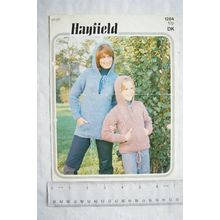 Vintage: Hayfield 1284 mother & daughter hooded sweater, DK