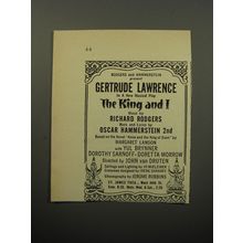 1951 The King and I Musical Ad - Rodgers and Hammerstein Gertrude Lawrence