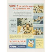 Peggy Lennox WW2 Plane Flying Instructor Camel Cigarettes Advertising Postcard