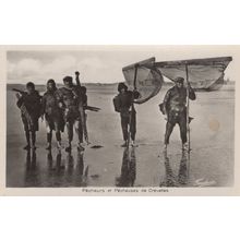 Calais Pas de Calais Pecheurs de Crevettes Real Photo Postcard