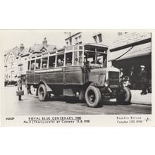 Thornycroft Royal Blue Centenary Old Bus Tram Parade Postcard