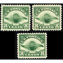 C4, Mint NH 8¢ Group Of Three Stamps SCV $105.00 - Stuart Katz
