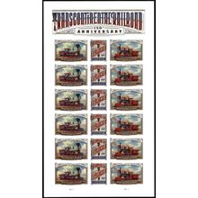 Transcontinental Railroad Pane of 18 Current Rate Stamps Scott 5380b