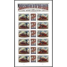 Transcontinental Railroad - American Golden Spike Train Of 18 Stamps Scott 5380b