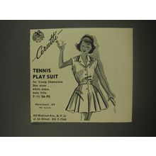 1956 Cerutti Fashion Ad - Tennis Play Suit