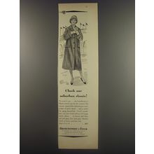 1956 Abercrombie & Fitch Harris Tweed Coat Ad - Check our suburban classic