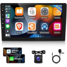 2G+32G] 10.1 Inch Android 11 Double Din Car Stereo with Wireless/Wired Carplay
