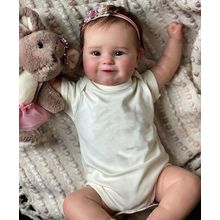 TERABITHIA 20 Inches Real Baby Size Rooted Hair Lifelike Smiling Reborn Baby Dol