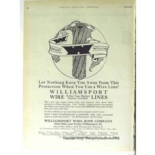 williamsport wire rope company 1928 let nothing keep away vintage ad