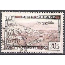 Algérie 1946 Michel 254II O Cote (2005) 0.30 € Avion et port d'Alger Cachet rond