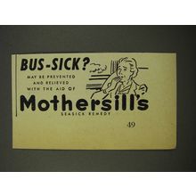 1941 Mothersill's Seasick Remedy Ad - Bus-Sick?