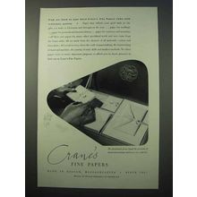 1952 Crane's Fine Papers Ad - Craftsman Quality