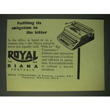 1955 Royal Diana Portable Typewriter Ad - Fulfilling its obligation to Letter