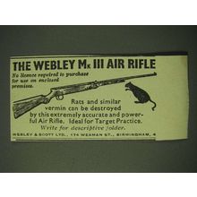 1955 Webley Mk III Air Rifle Ad - No license required