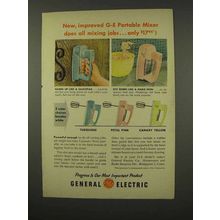 1956 General Electric Portable Mixer Ad - Does All Jobs