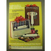 1970 Squibb Broxodent Toothbrush Ad - Christmas