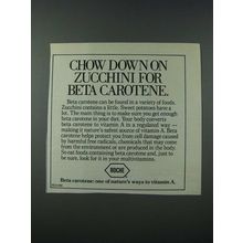 1986 Roche Beta Carotene Ad - Chow Down on Zucchini