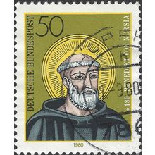 GERMANY, St Benedict of Nursia, 480-543, yellow 1980, 50pf, #3