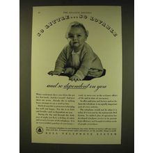 1935 Bell Telephone System Ad - So little.. So lovable and so dependent on you