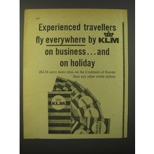 1964 KLM Airline Ad - Experienced travellers fly everywhere by KLM