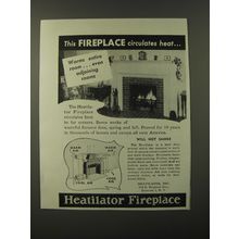 1946 Heatilator Fireplace Ad - This fireplace circulates heat